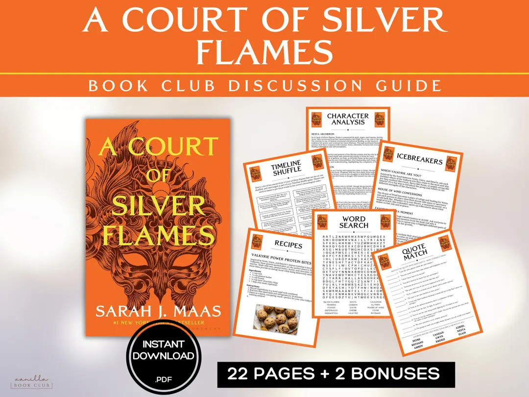 A Court of Silver Flames Book Club Guide ACOSF Book Discussion Questions Sarah J Maas ACOTAR Club... | Etsy (Global)