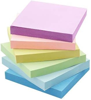Early Buy 3x3 Inch Sticky Notes, 6 Pads (100 Sheets/Pad) - Soft Pastel Colors for Office, School,... | Amazon (US)