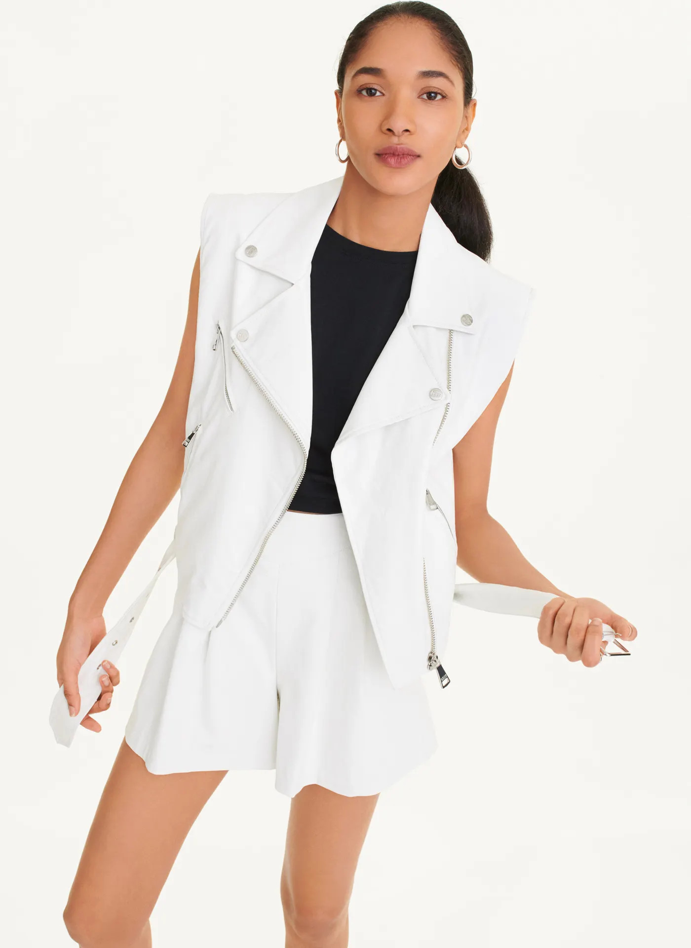 Sleeveless Vegan Leather Moto Vest - DKNY | DKNY