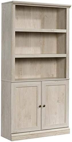 Sauder Miscellaneous Bookcase with Doors, L: 35.28" x W: 13.23" x H: 69.76", Chalked Chestnut fin... | Amazon (US)