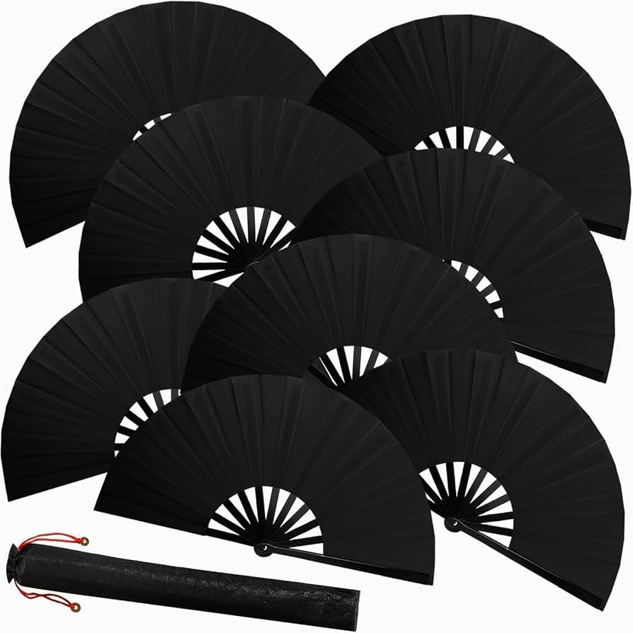 Amazon.com: ATTRACME 8 PCS Large Folding Fans Set for Line Dance & Popping, Boots on The Ground Hand Fans with Fan Sleeves, Chinese Kung Fu Fan for Line Dancing for Men Women - Black : Home & Kitchen | Amazon (US)