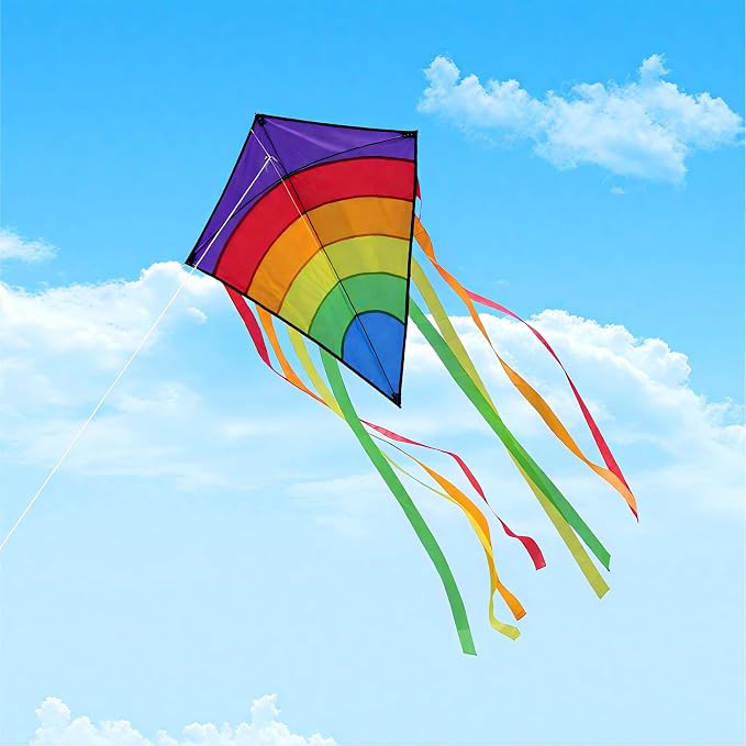 Colorful Diamond Kite, Fiberglass Frame for Kids & Adults Outdoor Fun | Amazon (US)