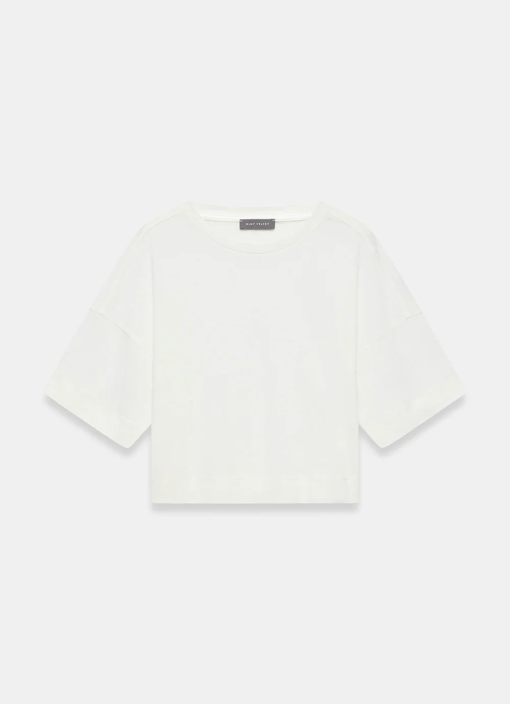 White Linen Blend Boxy T Shirt | Mint Velvet