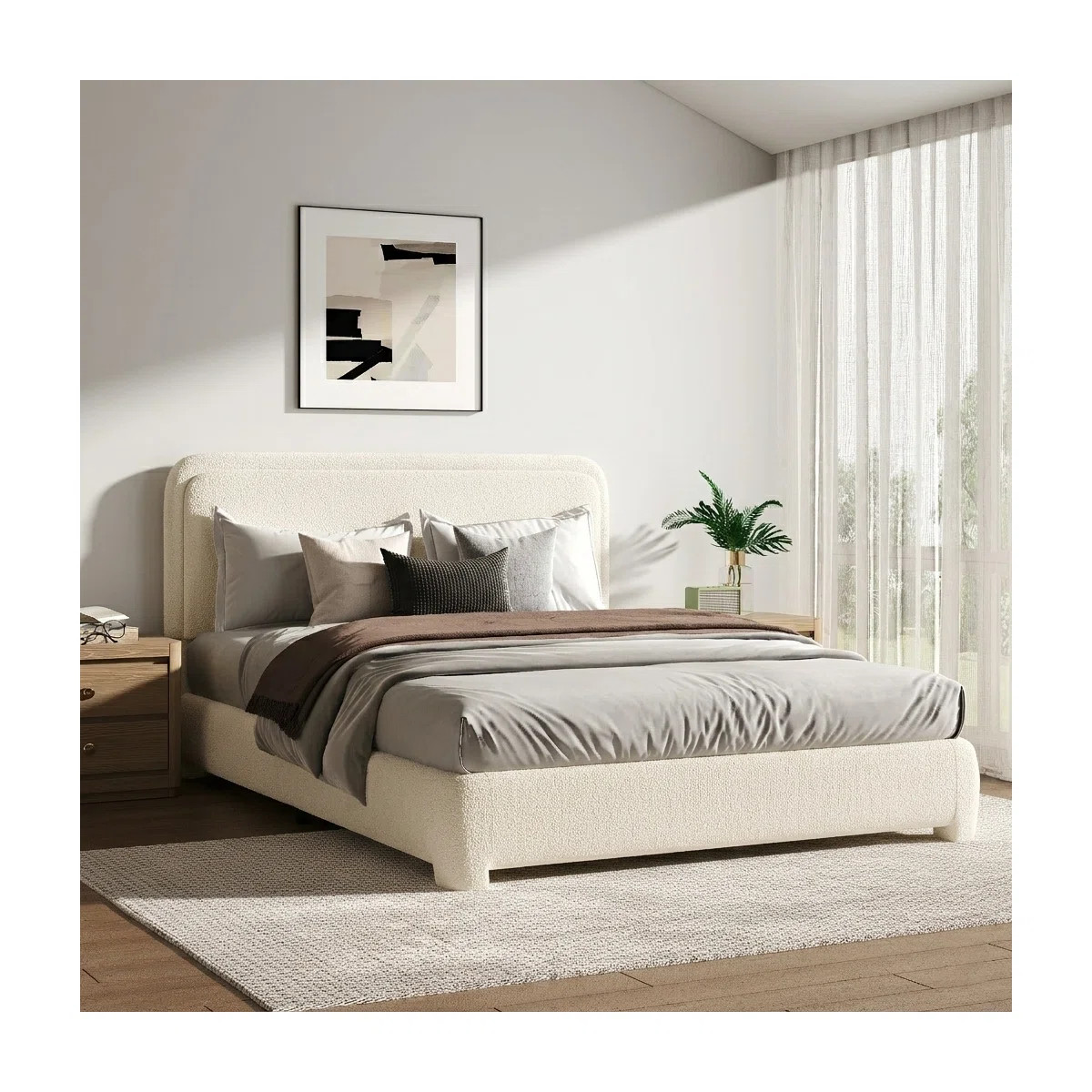 Bensu Boucle Upholstered Platform Bed | Wayfair North America