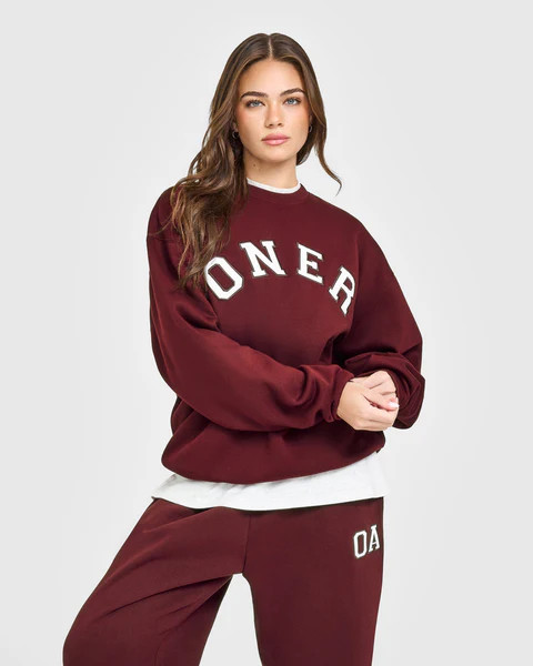 Foundations Oversized Oner Girlfriend Sweatshirt 
 Rosewood | Oner Active (UK / US)