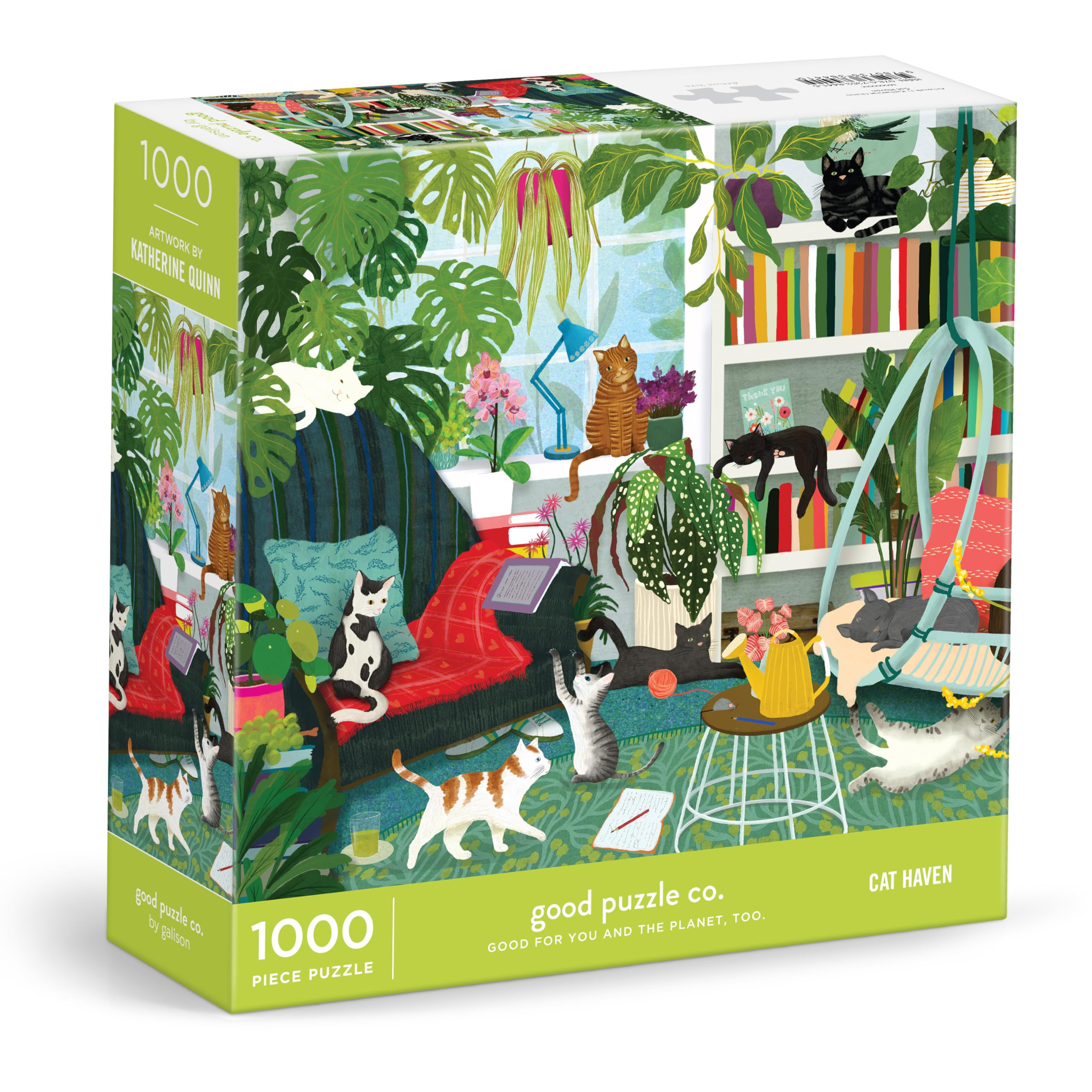 Good Puzzle Co Cat Haven – 1000 Piece Jigsaw Puzzle Featuring Beautiful Artwork of A Chic Books... | Amazon (US)