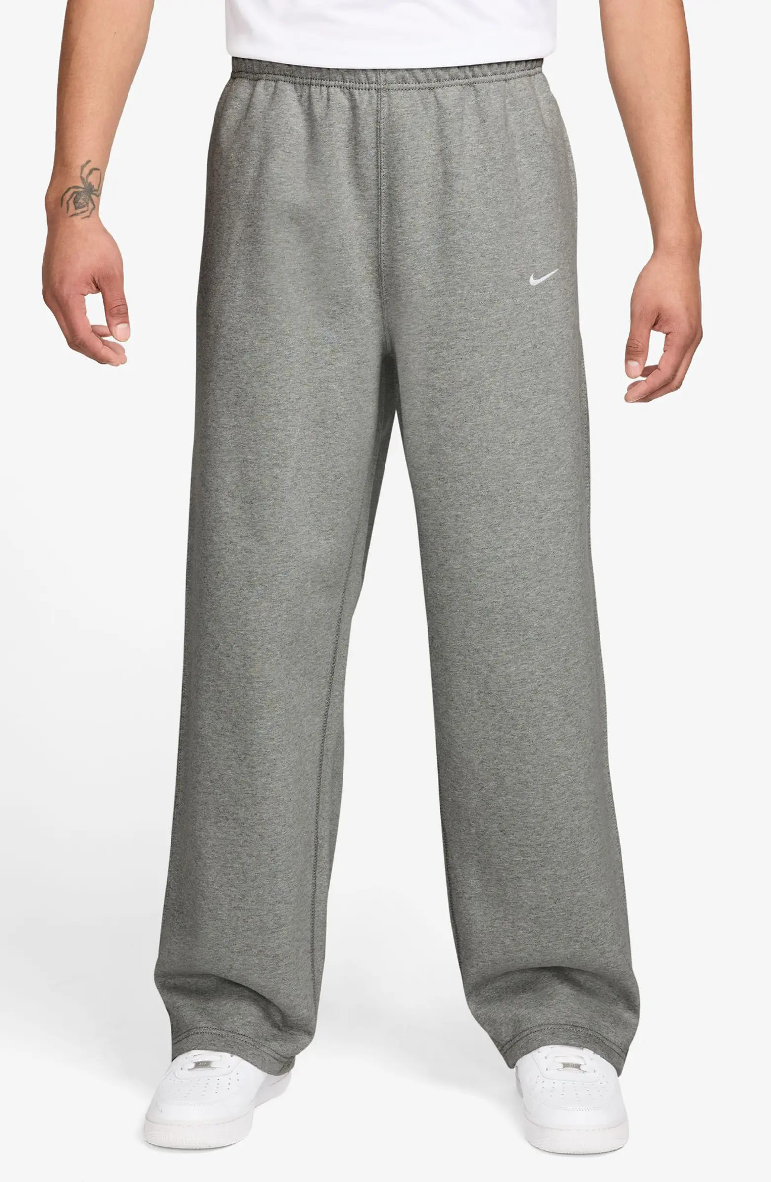 Nike Solo Swoosh Open Hem Fleece Sweatpants | Nordstrom | Nordstrom