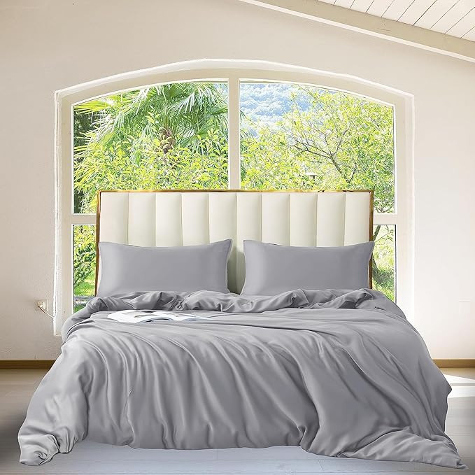 GOKOTTA Duvet Cover Set of 3, 100% Rayon Made from Bamboo, Soft Duvet Cover with Button Closure a... | Amazon (US)