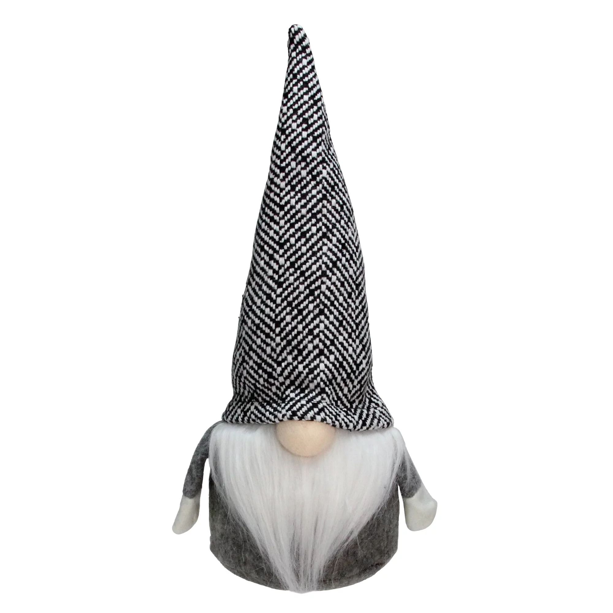 10.75" Gray and White Tweed Gnome Table Top Christmas Decoration | Walmart (US)