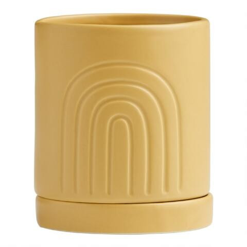 Matte Ceramic Planter With Tray Collection | World Market