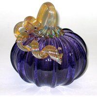 Hand Blown Purple Glass Pumpkin | Etsy (US)