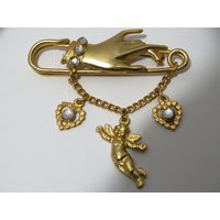 Gold Tone Metal Brooch | Etsy (US)