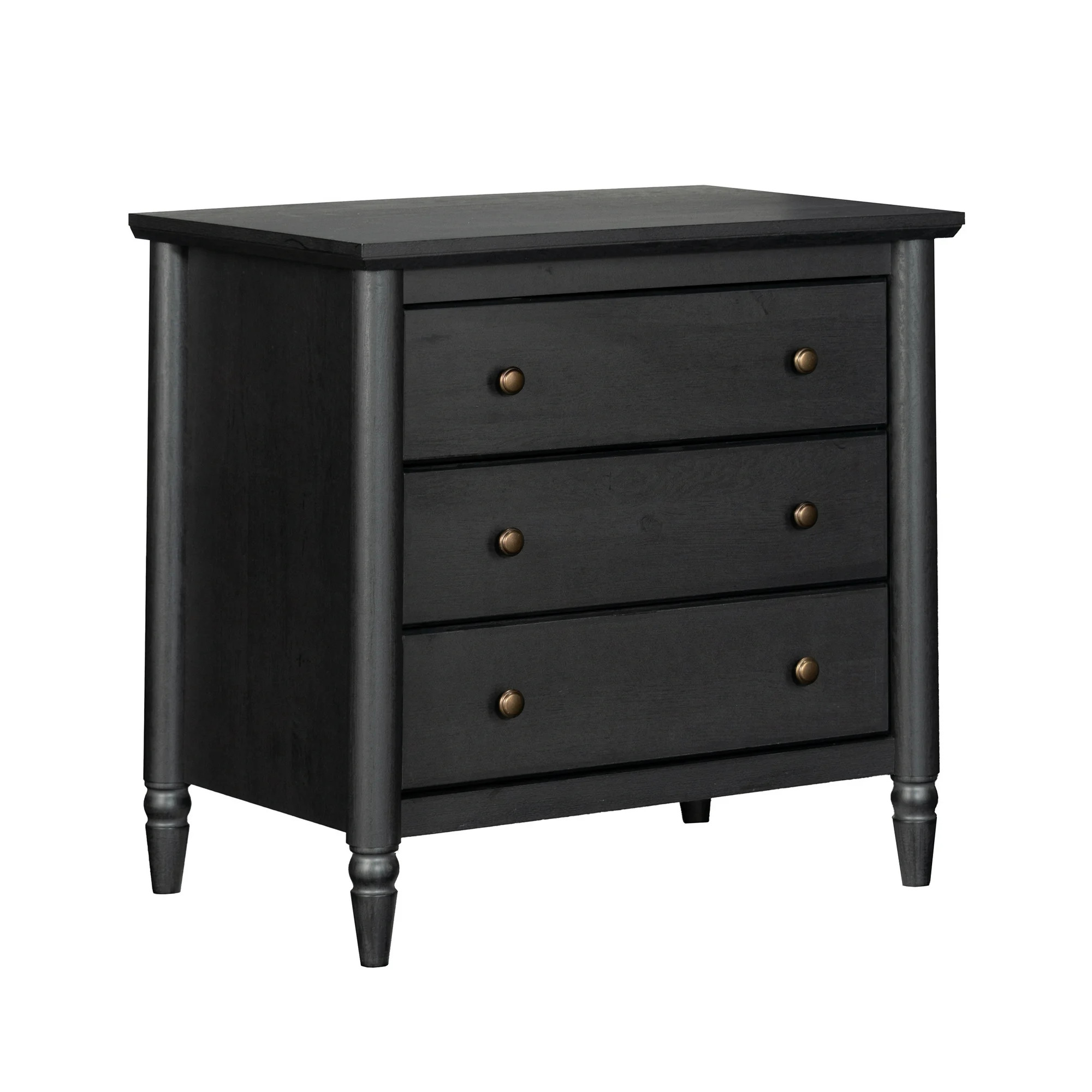 (2 pack) My Texas House Monroe 3 Drawer Nightstand with USB, Raven Black Oak Finish | Walmart (US)