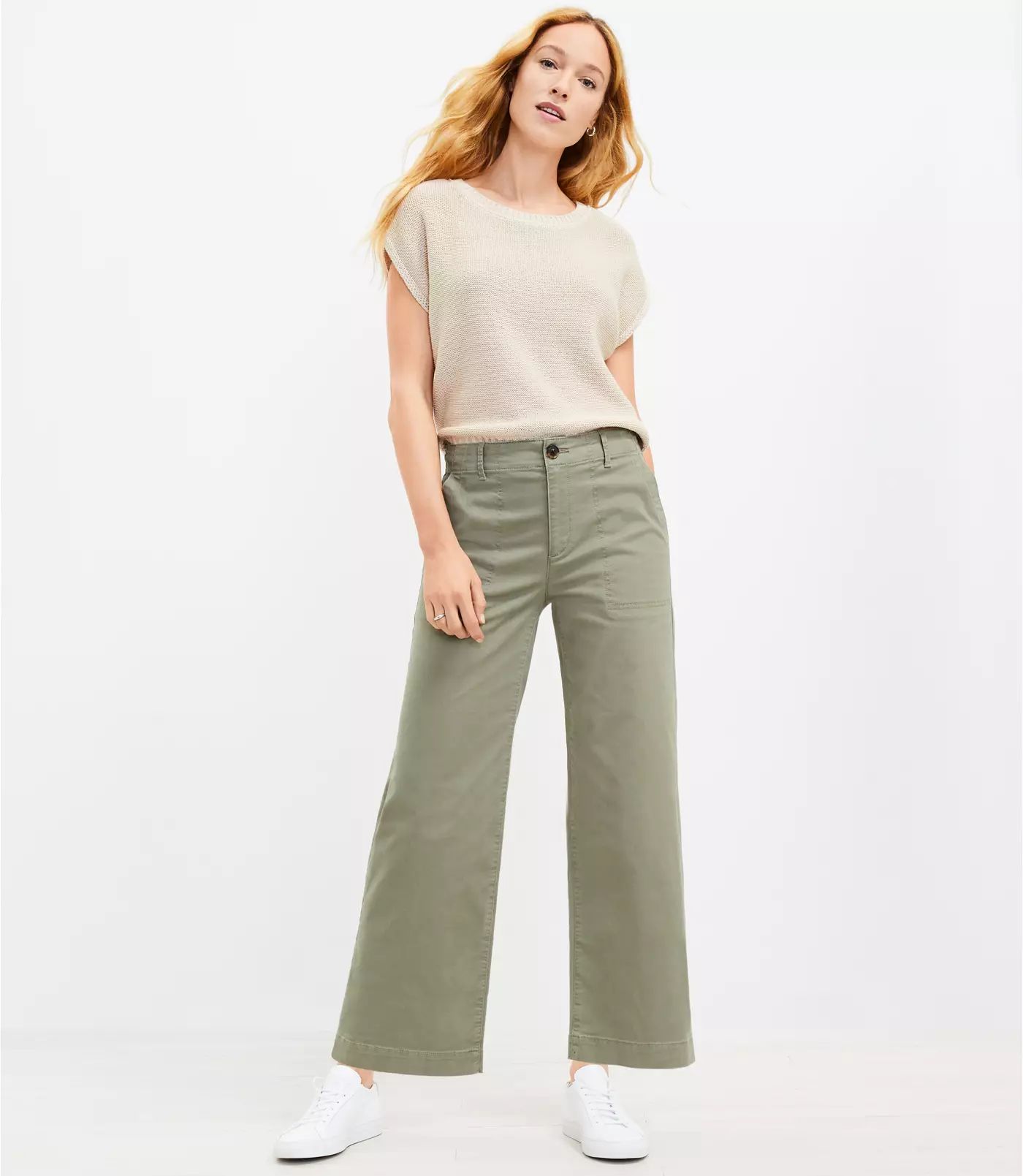 Wide Leg Chino Pants | LOFT | LOFT