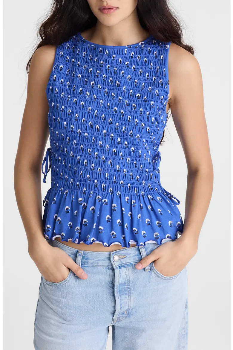 Side Tie Smocked Tank (Women) | Nordstrom | Nordstrom