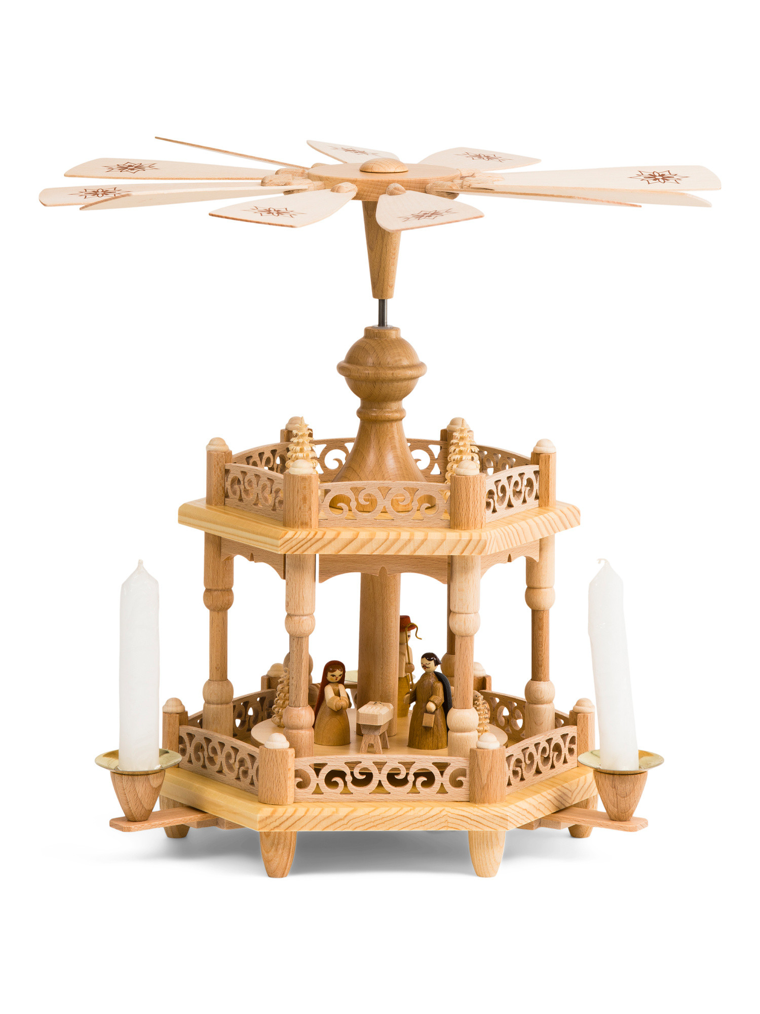 Made In Germany Handcarved Christmas One Tier Nativity Pyramid | TJ Maxx