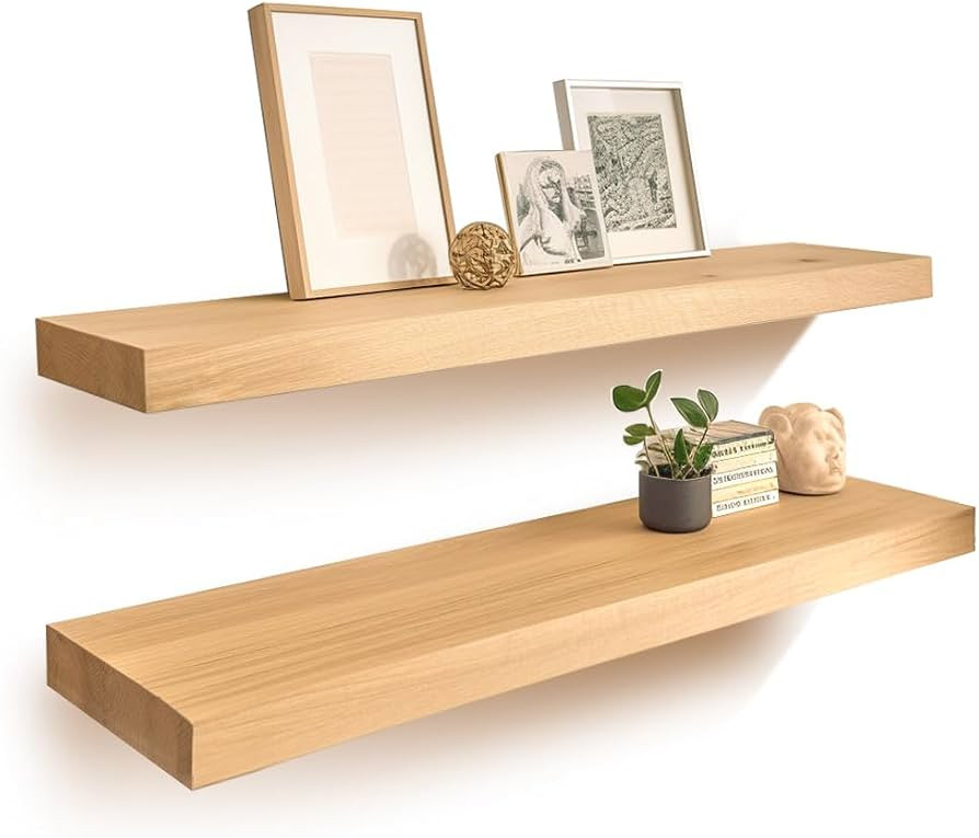 Floating Shelves, Wooden Wall Shelf for Rustic Decor, Hanging Display Shelving for Bedroom Bathro... | Amazon (US)