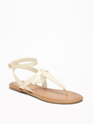 Faux-Leather T-Strap Sandals for Women | Old Navy | Old Navy CA