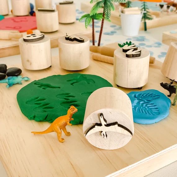 Dinosaur playdough stamps, sensory kit tools | Etsy (US)