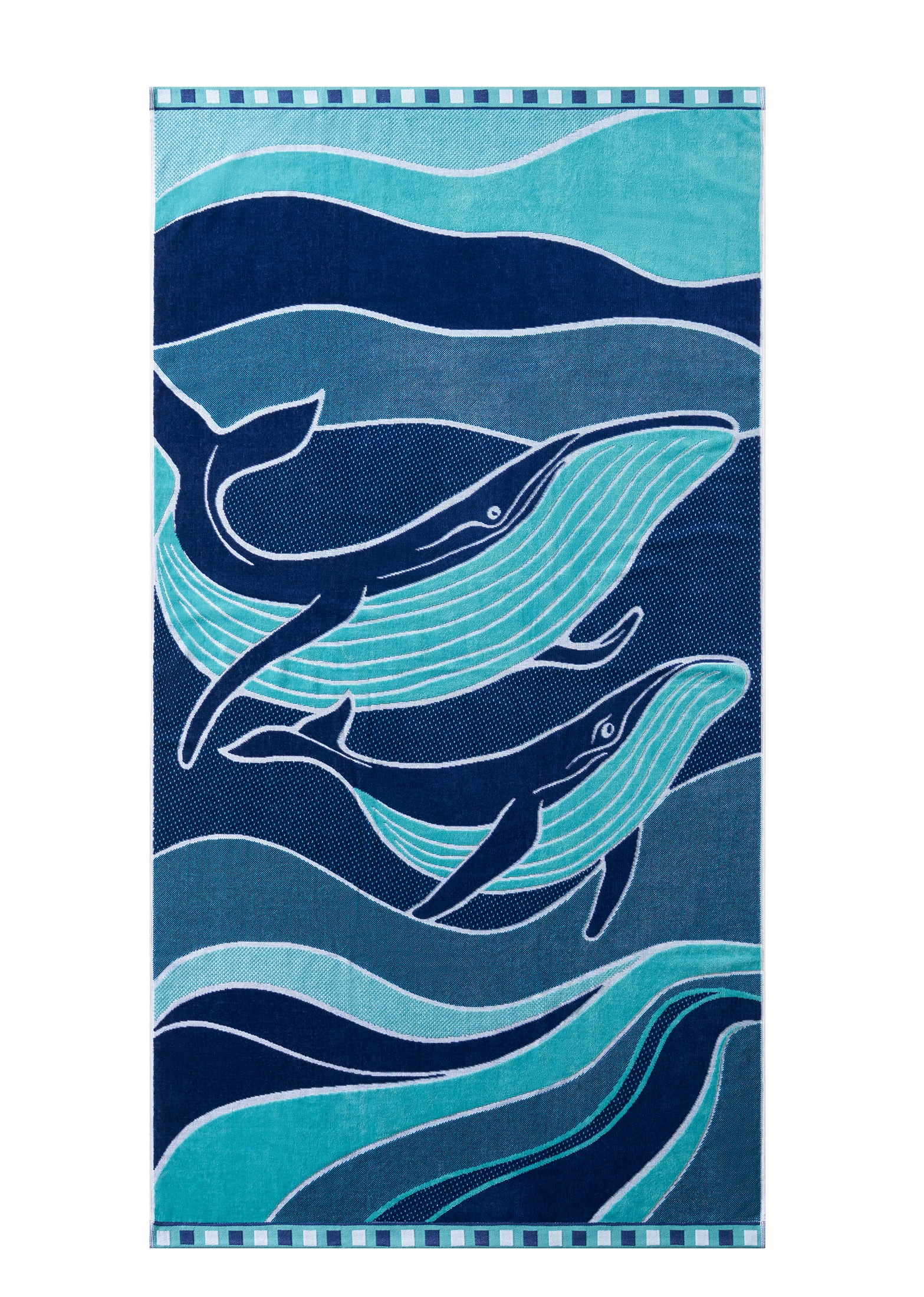 Better Homes & Gardens Cotton Blend Blend Beach Towel, 72 x 38 in, Whale - Walmart.com | Walmart (US)
