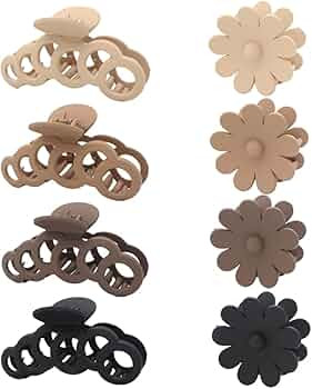 8 Pcs Hair Clips-Flower Claw Hair Clips and Large Claw Clips Hair Clips Set Big Claw Clips for Th... | Amazon (US)