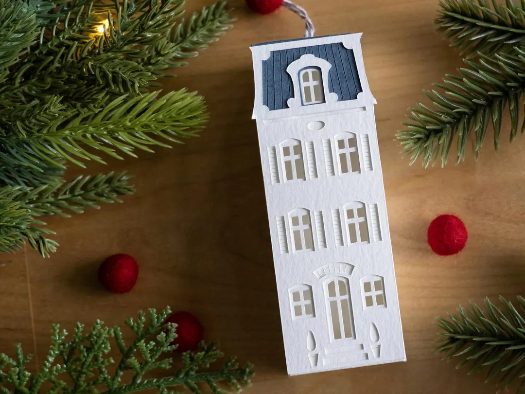 Paris Christmas Ornament: handmade of French watercolor paper | Etsy (US)