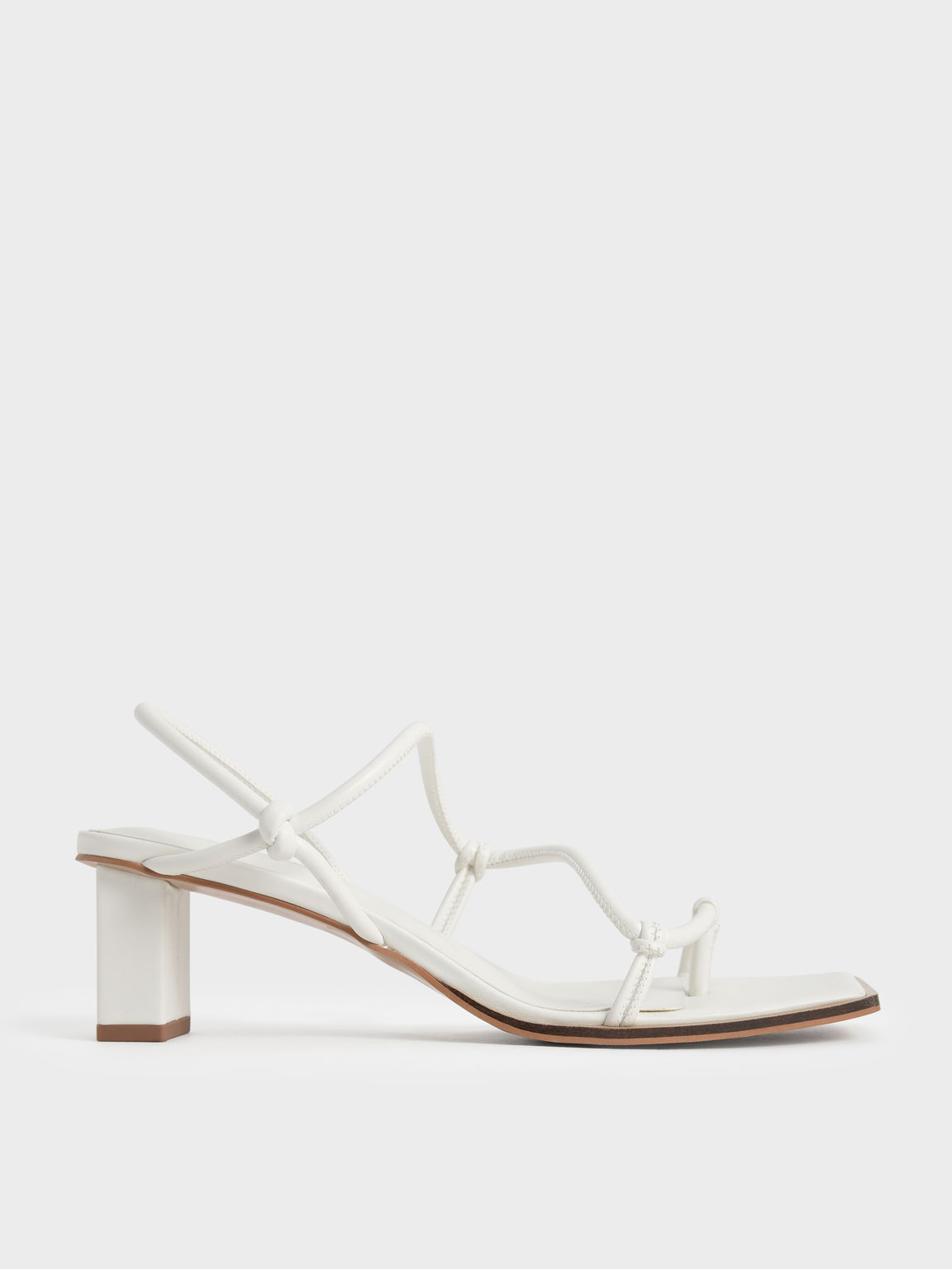 Strappy Toe-Loop Heeled Sandals
- White | Charles & Keith (UK)