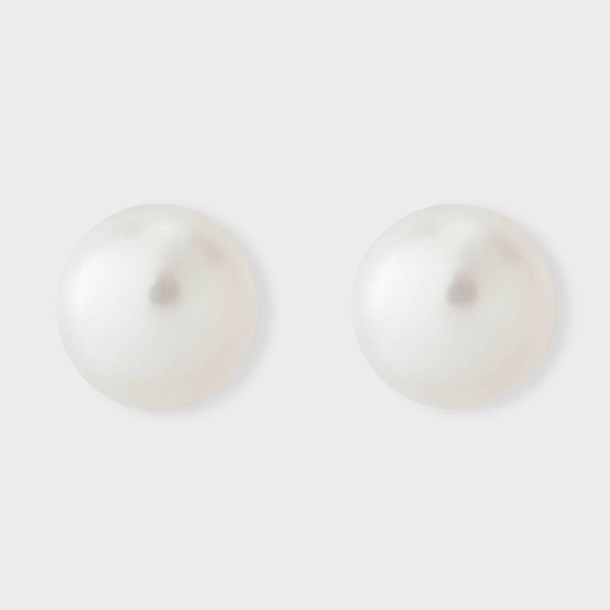 Silver Plated Fresh Water Pearl Round Stud Post Earrings - A New Day™ | Target
