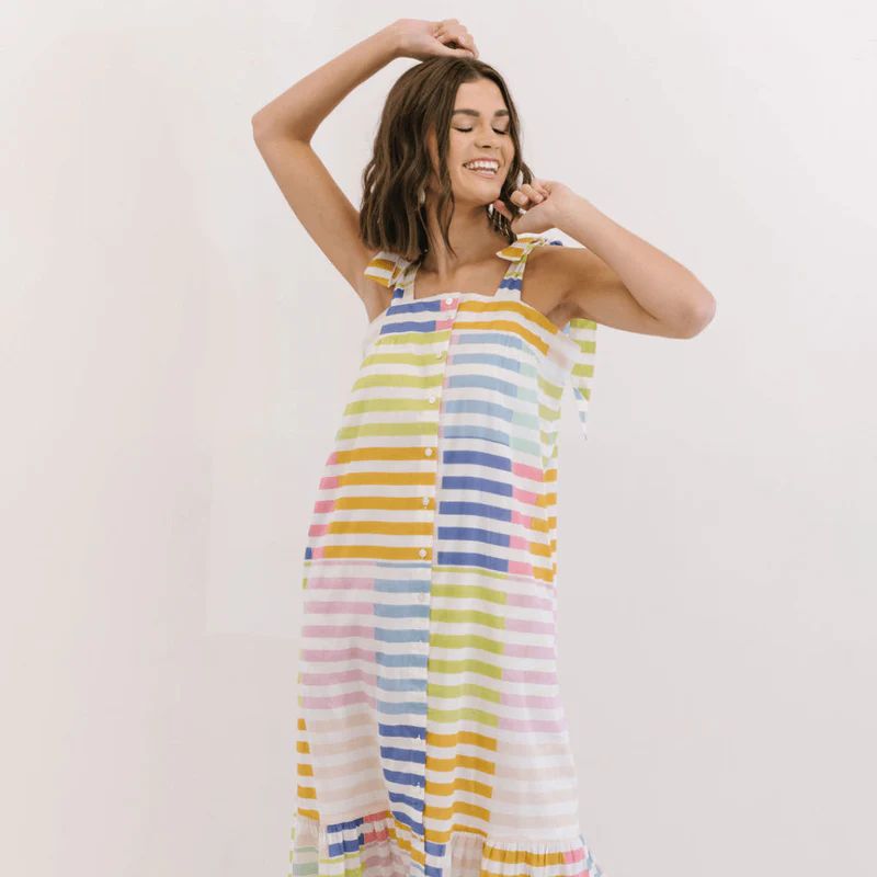 Colorful Stripe Positano Dress | Sunshine Tienda