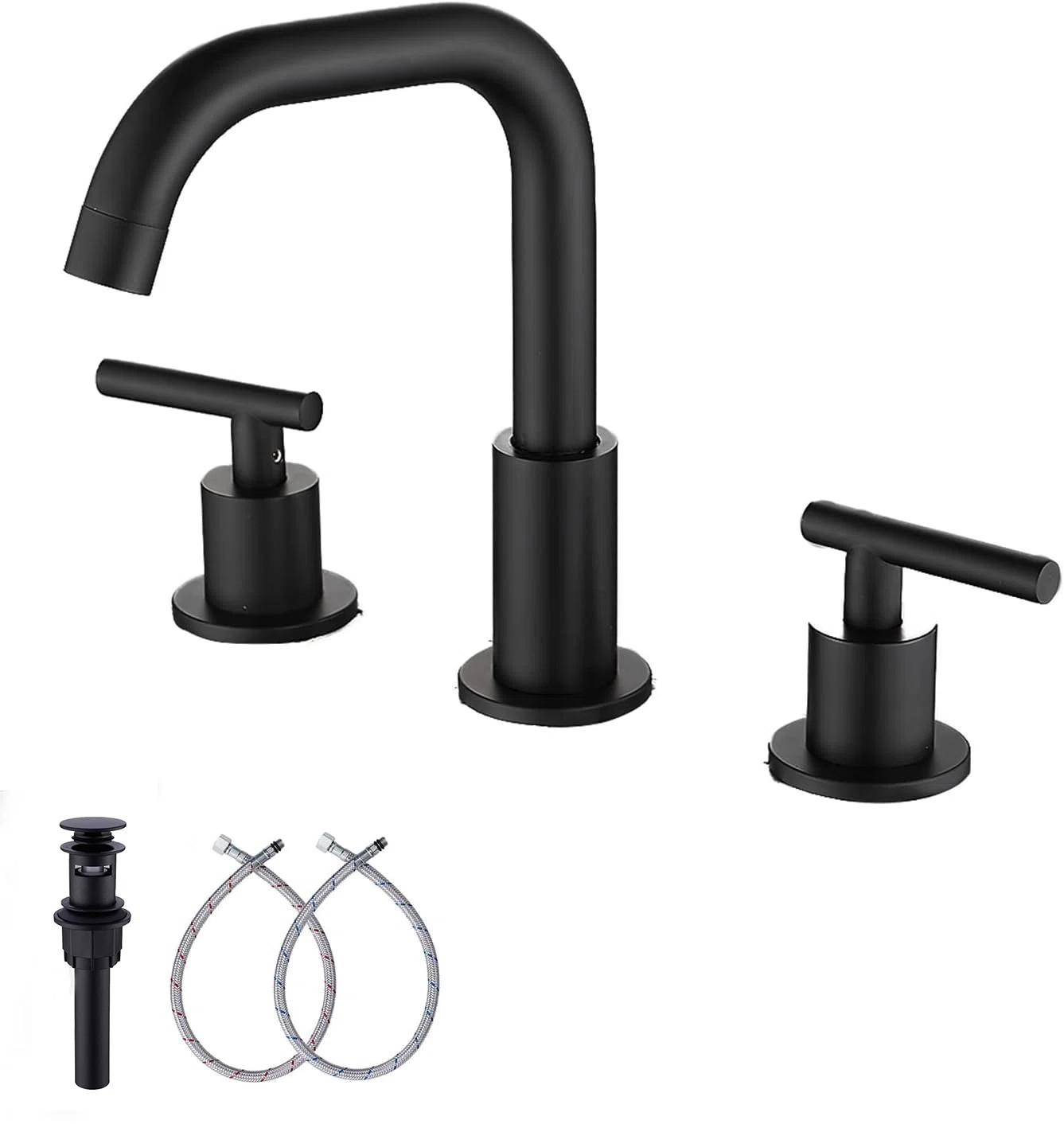 Widespread 2-handle Bathroom Faucet with Drain Assembly 16397-Black | Wayfair North America