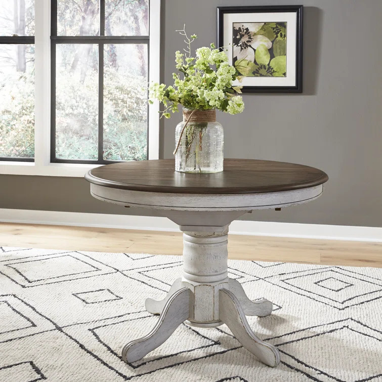 Carolina Crossing Butterfly Leaf Solid Wood Pedestal Dining Table | Wayfair North America