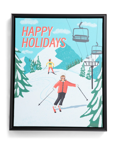 16x20 Ski Happy Holidays Art | Apres Ski | Marshalls | Marshalls