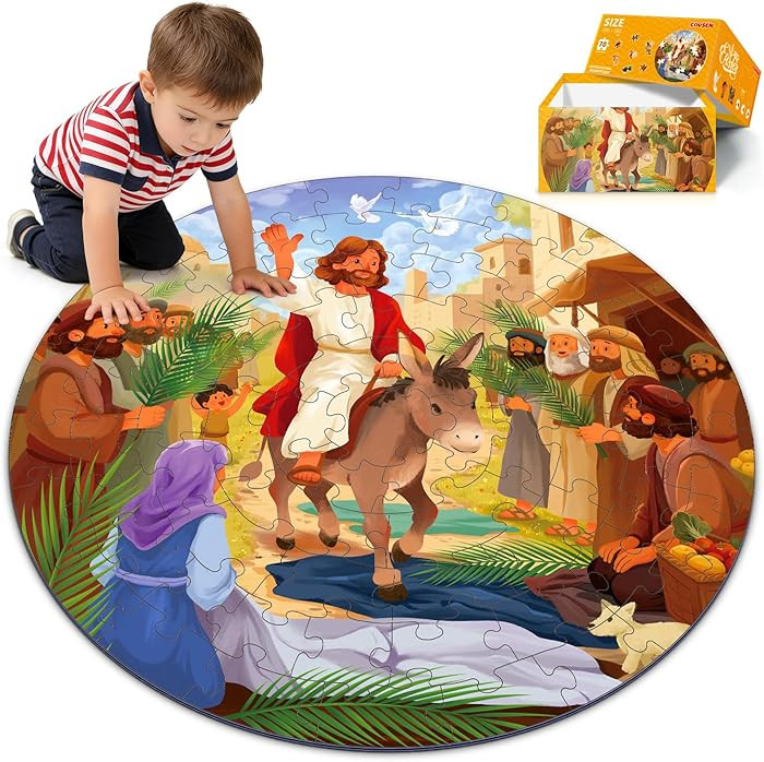 Christian Easter Gifts for Kids, 70 Piece Jesus Floor Puzzles for Kid, Easter Basket Stuffers Chr... | Amazon (US)