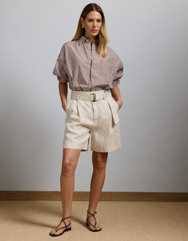 AE77 Premium Linen Trouser Short | American Eagle Outfitters (US & CA)