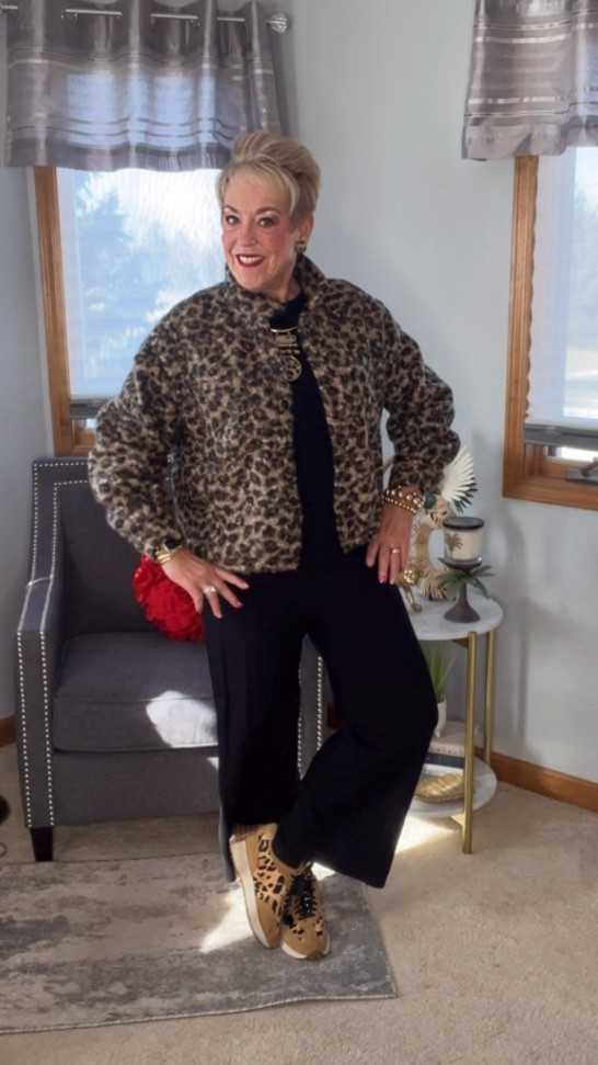 Leopard Fuzzy Jacket
Sweater Set
Leopard Sneakers
Ruffled Socks
Winter Wear
Winter Outfitts