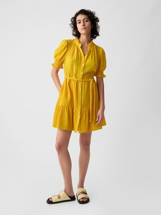 Crinkle Gauze Mini Dress | Gap (CA)