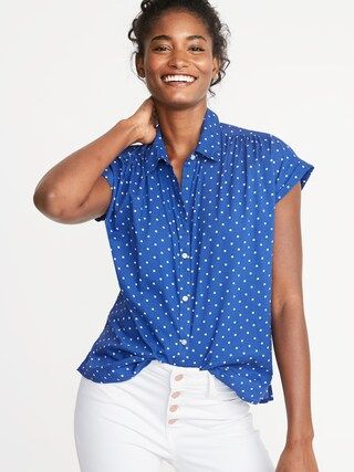 Relaxed Cap-Sleeve Shirt for Women | Old Navy US