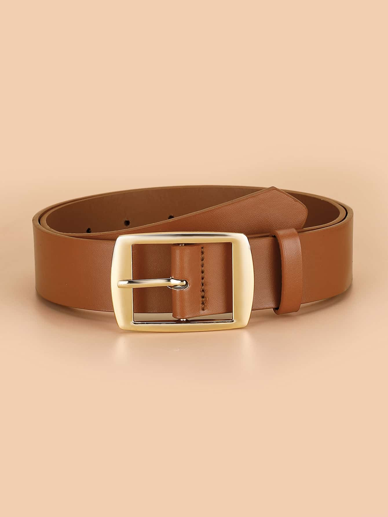 1pc Fashionable Large Gold Sun Buckle Decor All Match Women's Daily Wear Belt Casual Summer, School Fall, Autumn, Halloween | SHEIN