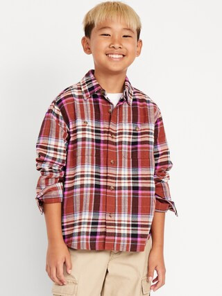 Long-Sleeve Pocket Plaid Flannel Shirt for Boys | Old Navy (US)