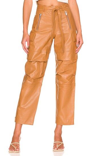 The Flo Leather Pant in Camel | Revolve Clothing (Global)