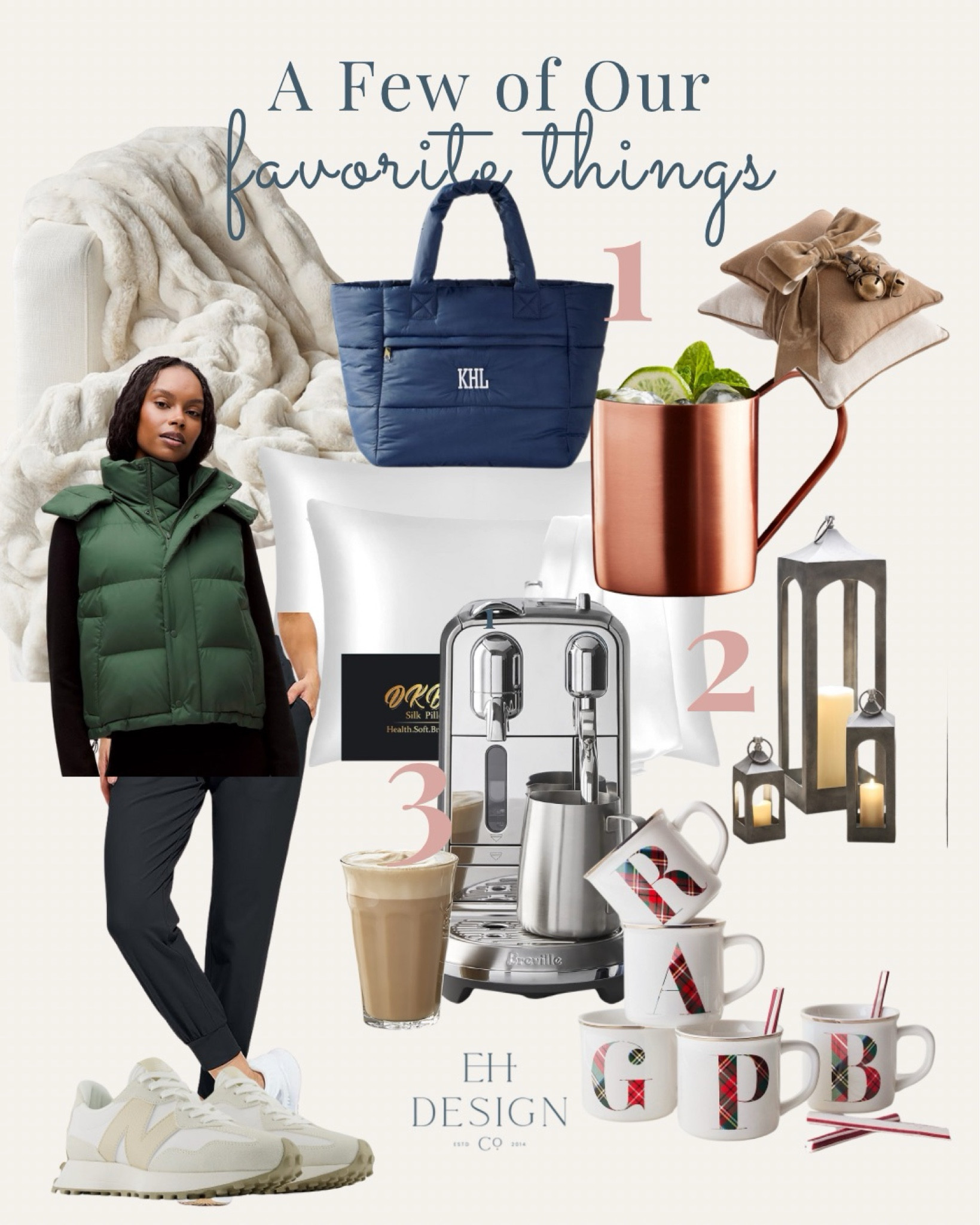 As someone who loves finding products that blend seamlessly into my daily life, I wanted to share a few of my absolute favorites—the items I use regularly, if not daily, and truly love! Each one makes my day just a little easier, more enjoyable, or more beautiful.

🌟 Puffer Tote - big enough for a 2 night stay, cute, durable and monogrammed 
🌟 Silk Pillowcases - I’ve had a lot of silk pillowcases and these stay white and are SO SOFT
🌟 Espresso machine - I mix an espresso into my coffee and it’s a game changer
🌟 Plus so many more

These are my go-to essentials, and I couldn’t imagine life without them! 

What are some of your favorite daily must-haves? Let me know—I’m always looking for more gems to add to my list!

#EHStyleSnippets #FavoriteThings #DailyEssentials 

#LTKSeasonal #LTKHoliday #LTKGiftGuide