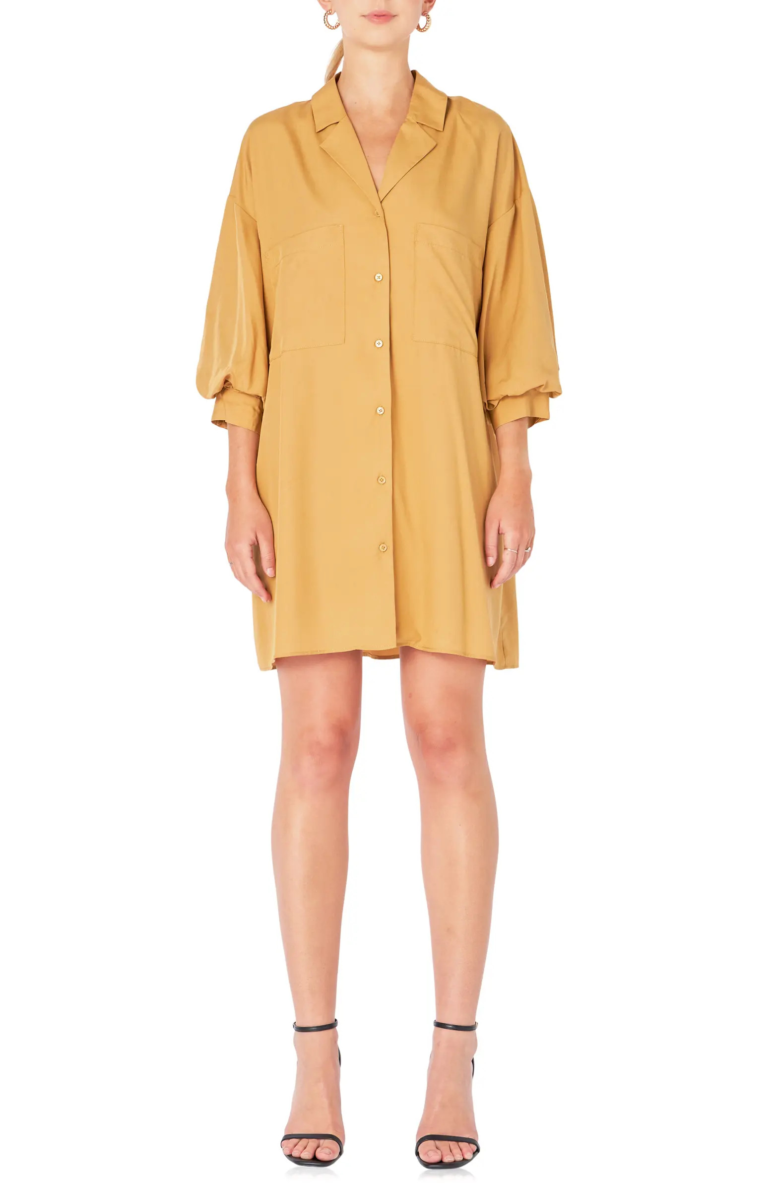 Tie Waist Mini Shirtdress | Nordstrom