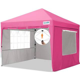 10 ft. x 10 ft. Outdoor Pink Pop Up Canopy Tent with Detachable Window Sidewalls,Wheeled Bag Included | The Home Depot
