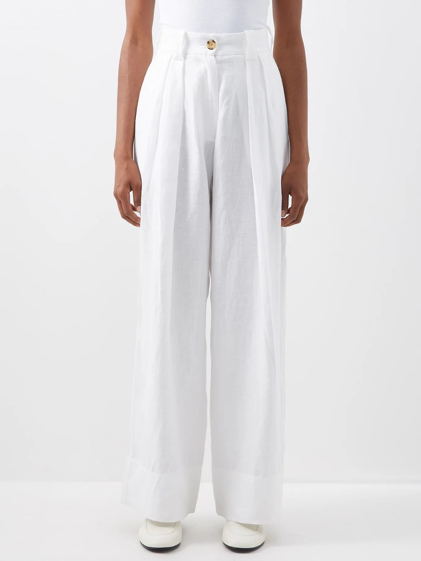 Josephine high-rise linen wide-leg trousers | S.S. Daley | Matches (UK)