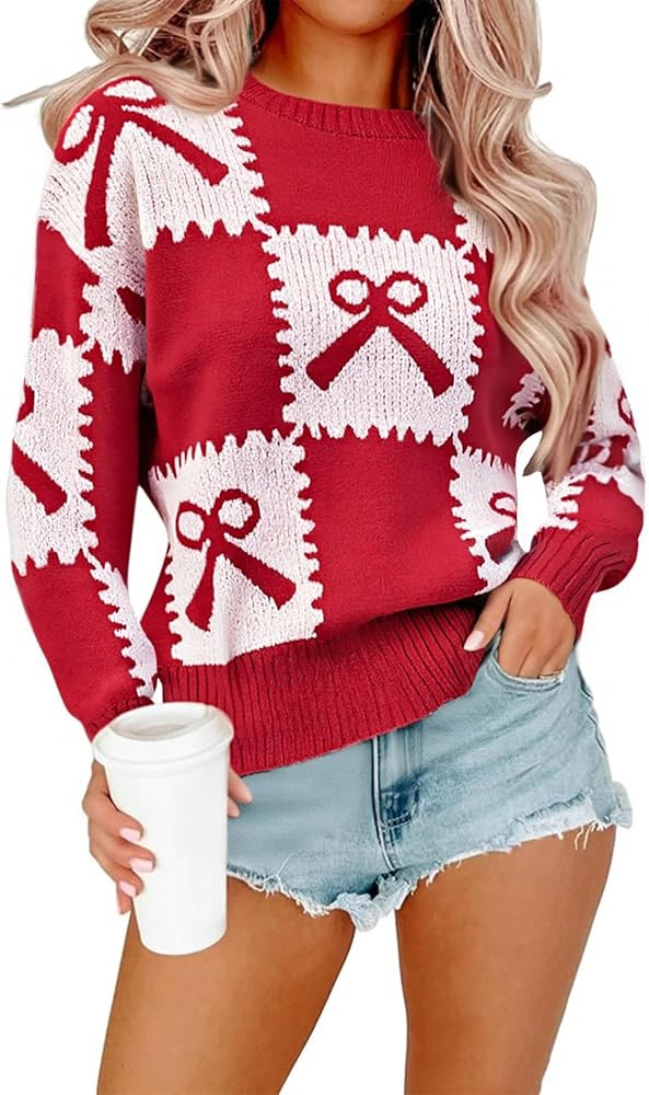Cakulo Womens Funny Ugly Christmas Sweater Oversized Chunky Batwing Long Sleeve Crewneck Pullover... | Amazon (US)