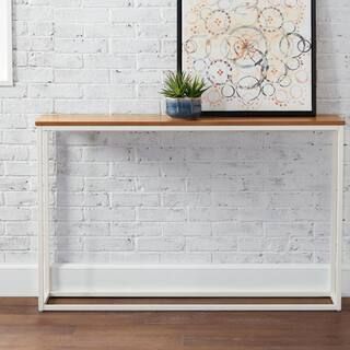 Donnelly 48 in. White/Brown Standard Rectangle Wood Console Table | The Home Depot