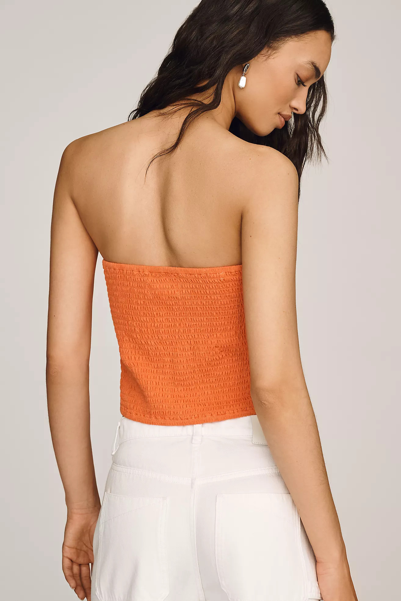 Porridge Cotton Strapless Twist Bow Top | Anthropologie (US)