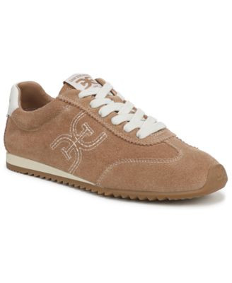 Sam Edelman Women's Isella Lace-Up Sneakers - Dark Brown Leather | Macy's