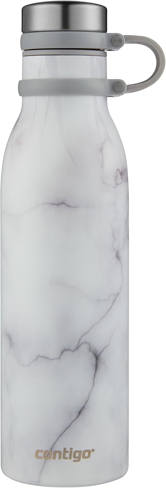 Contigo Couture Vacuum-Insulated Stainless Steel Water Bottle, 20 oz, White Marble | Amazon (US)