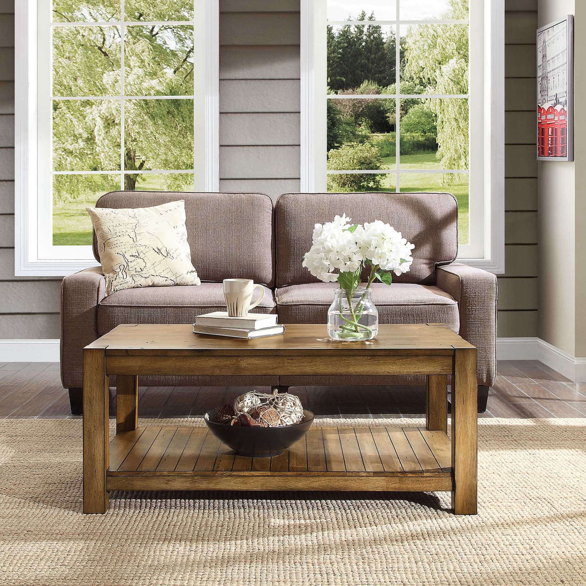 Better Homes & Gardens Bryant Solid Wood Coffee Table, Rustic Maple Brown Finish | Walmart (US)